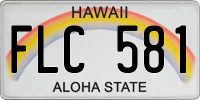 HI license plate FLC581