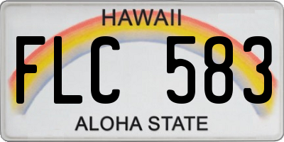 HI license plate FLC583