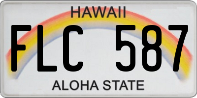 HI license plate FLC587