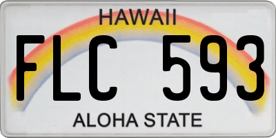 HI license plate FLC593