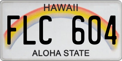 HI license plate FLC604