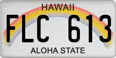 HI license plate FLC613