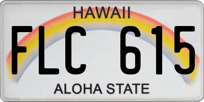 HI license plate FLC615
