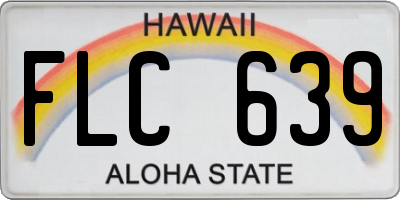 HI license plate FLC639
