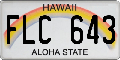 HI license plate FLC643