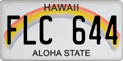HI license plate FLC644