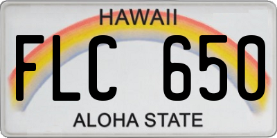 HI license plate FLC650