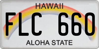 HI license plate FLC660