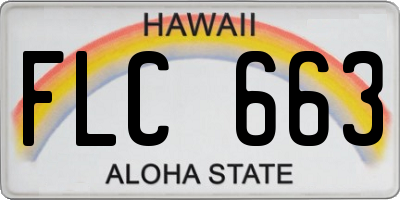 HI license plate FLC663