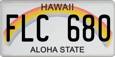 HI license plate FLC680