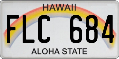 HI license plate FLC684
