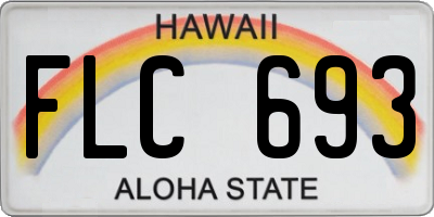 HI license plate FLC693