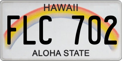 HI license plate FLC702