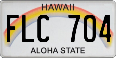 HI license plate FLC704