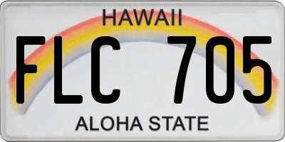 HI license plate FLC705