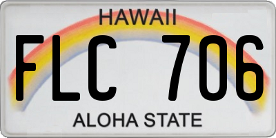 HI license plate FLC706