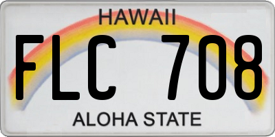 HI license plate FLC708