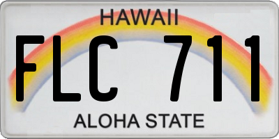 HI license plate FLC711