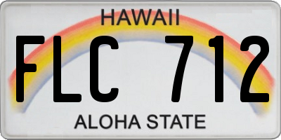 HI license plate FLC712