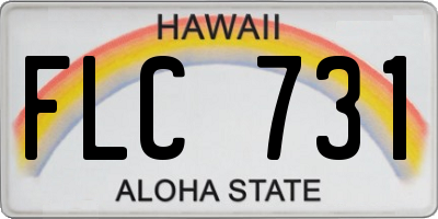 HI license plate FLC731