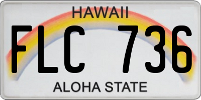 HI license plate FLC736