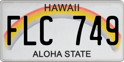 HI license plate FLC749