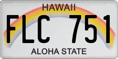HI license plate FLC751