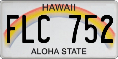 HI license plate FLC752