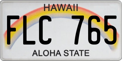 HI license plate FLC765