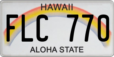 HI license plate FLC770