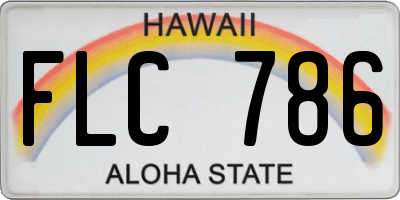 HI license plate FLC786