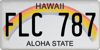 HI license plate FLC787