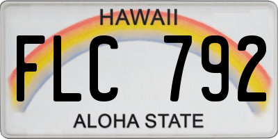 HI license plate FLC792