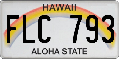 HI license plate FLC793