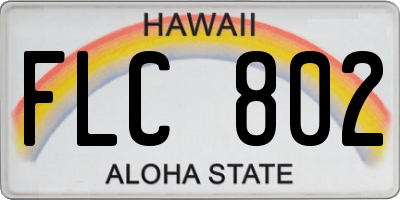 HI license plate FLC802