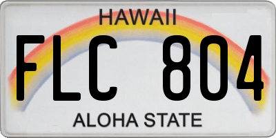 HI license plate FLC804