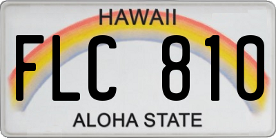HI license plate FLC810