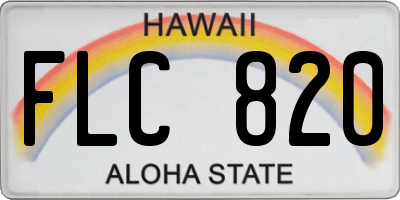 HI license plate FLC820