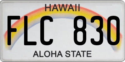 HI license plate FLC830