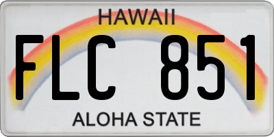 HI license plate FLC851