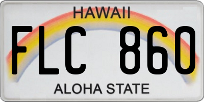 HI license plate FLC860