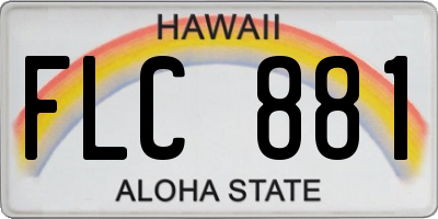 HI license plate FLC881