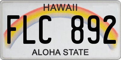 HI license plate FLC892