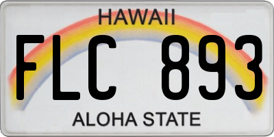 HI license plate FLC893