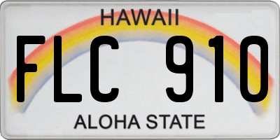 HI license plate FLC910