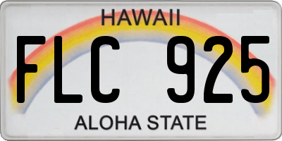 HI license plate FLC925