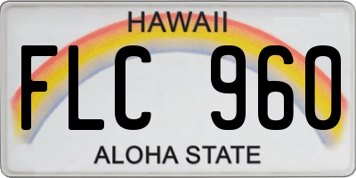 HI license plate FLC960