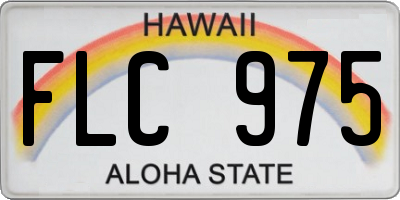 HI license plate FLC975