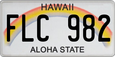 HI license plate FLC982