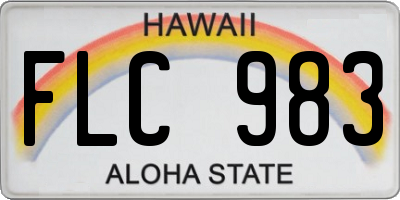 HI license plate FLC983